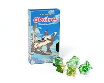 Retro VHS Dice Set Obojima Sharp Edge RPG Dice | Studio Ghibli Tabletop Gaming Polyhedral Dice Collection