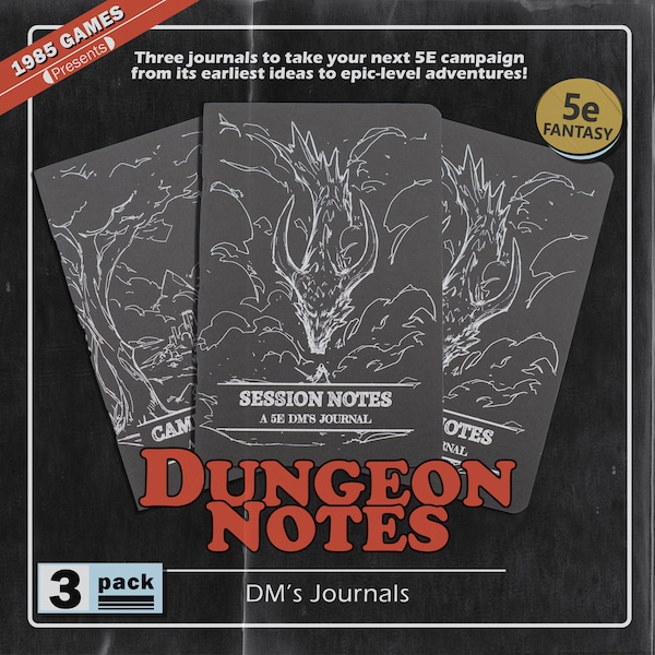 Dungeon Notes: 5E DM Journals for DnD 5E Dungeon Master Journals