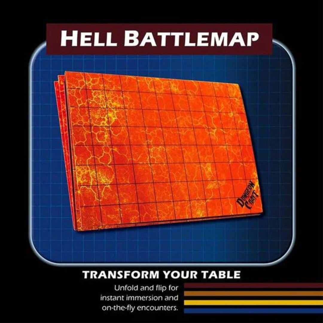 DND Hell Battle Map, Infernal RPG Terrain, Fantasy Gaming Miniatures 