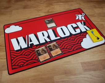 Warlock DnD Playmat – Neoprene Tabletop RPG Dice Mat, Fantasy Gaming Surface for Dungeons & Dragons, TTRPG, Miniatures, Spell Cards