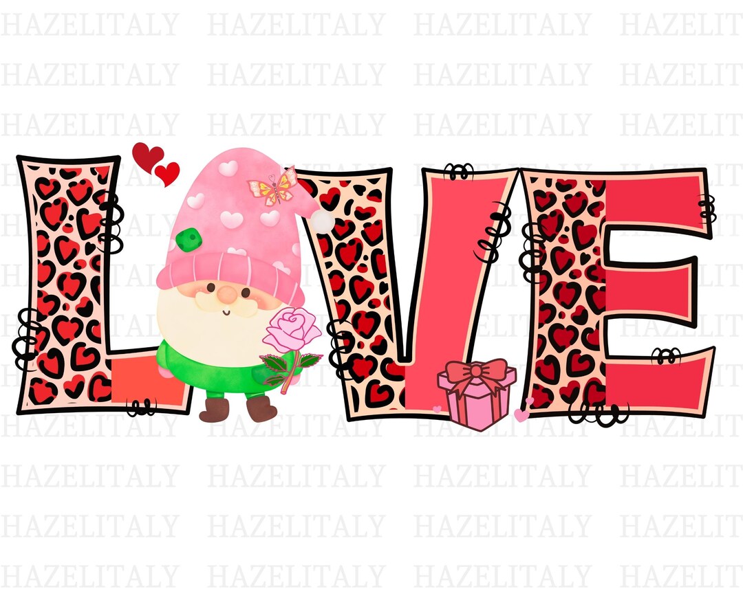 Valentine Gnome PNG | Love Hearts Clipart (digital Download) - Etsy