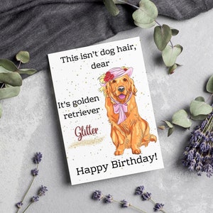 Golden Retriever Card, Birthday Card for Dog Lover, Printable Dog ...
