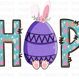 Hop Easter Egg| Pastel Easter Egg| Clip Art Easter| Instant Download| Cute Easter Graphics| Printable Easter File| Sublimation PNG