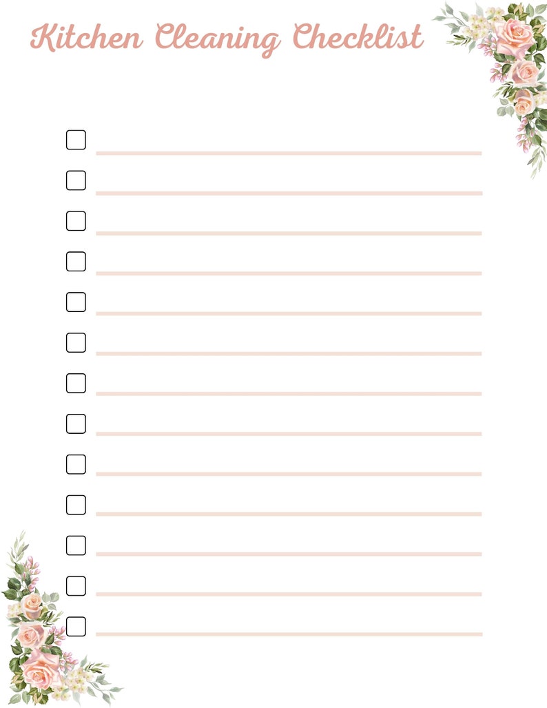 Spring Cleaning Printable Housekeeping Set Home