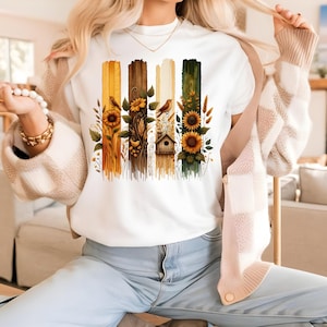 Sunflowers PNG Brushstroke, Country PNG Shirt, Sublimation Design, Autumn Design, Digital Download, Rustic Design Sunflower
