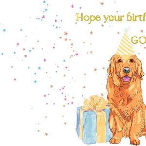 Golden Retriever Card| Birthday Card for Dog Lover| Printable Dog ...