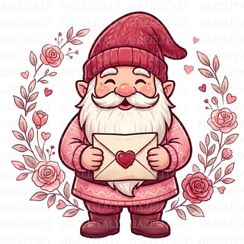 Valentine Gnomes PNG Clipart Set, Love Gnome Illustrations, Valentine’s ...