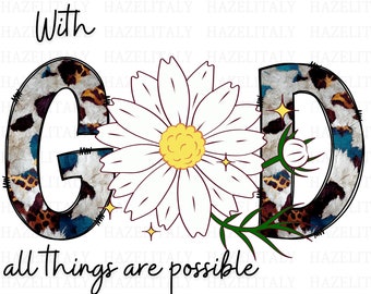 Christian Bible Verse PNG | Western Daisy Design (Digital Download)