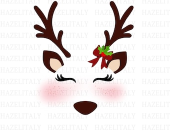 Reno Navidad PNG/ Lindo Reno PNG/ Diseño de sublimación/ Archivo de descarga digital/ Navidad 2022 PNG/ Reno con arco