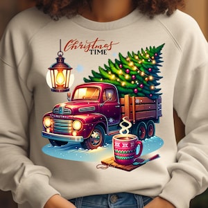 Christmas PNG, Christmas Tree, Christmas Tree Shirt,Digital Download, Winter PNG, Christmas Truck, Retro Christmas