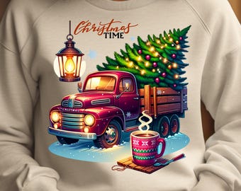 Christmas PNG, Christmas Tree, Christmas Tree Shirt,Digital Download, Winter PNG, Christmas Truck, Retro Christmas