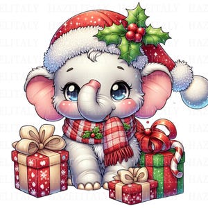 Cute Christmas Elephant PNG, Funny Elephant, Christmas Shirt PNG, Merry Christmas PNG ,Trendy Sublimation Design, Digital Download
