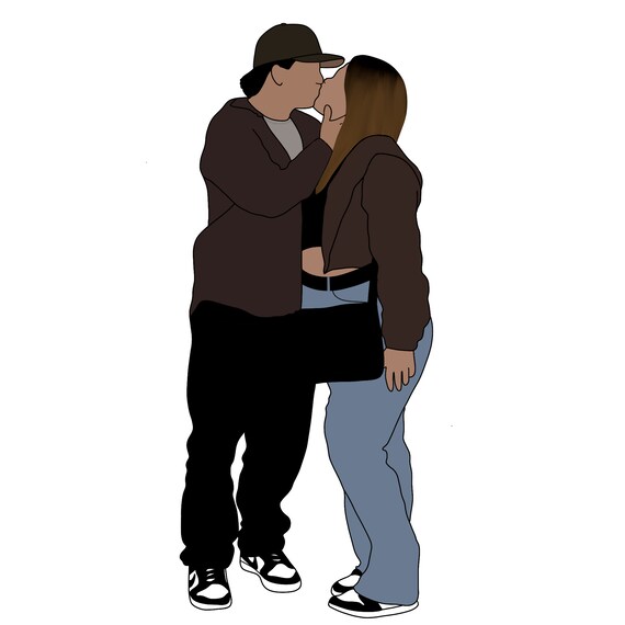 Couple Drawing Etsy