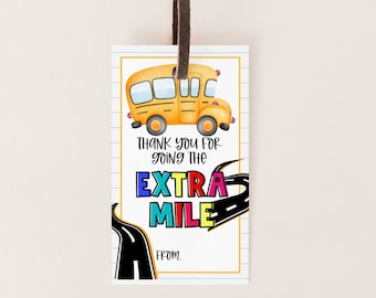 Bus Driver Personalized Thank you Gift Tag 2.X3.5" Rectangle