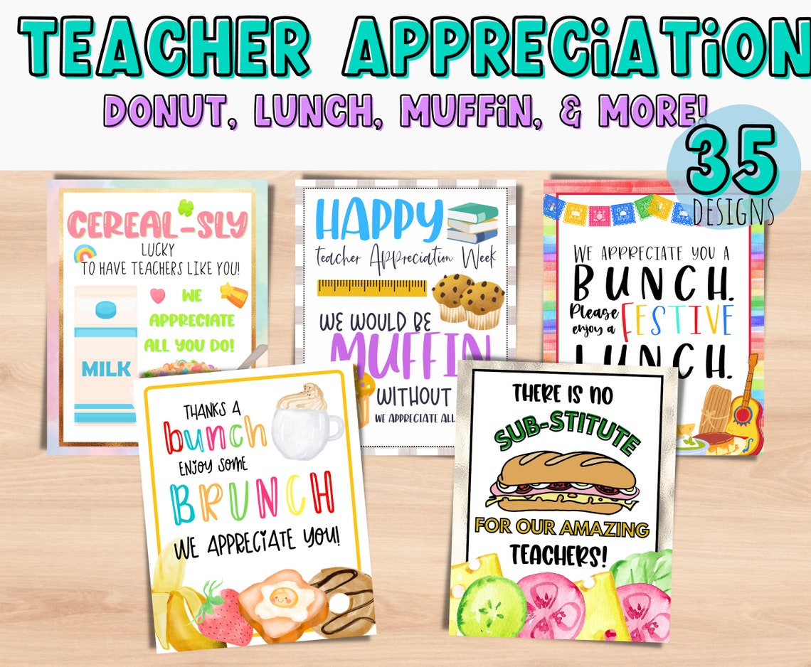 Teacher & Staff Appreciation Signs 35 Designs. 8x10. - Etsy