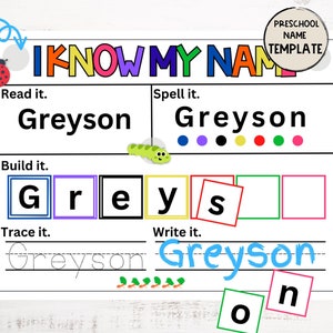 Dry Erase Name Mat | Montessori Activity | HomeSchool Learning Activity | Editable Learn to Spell my Name for preschool and kindergarten