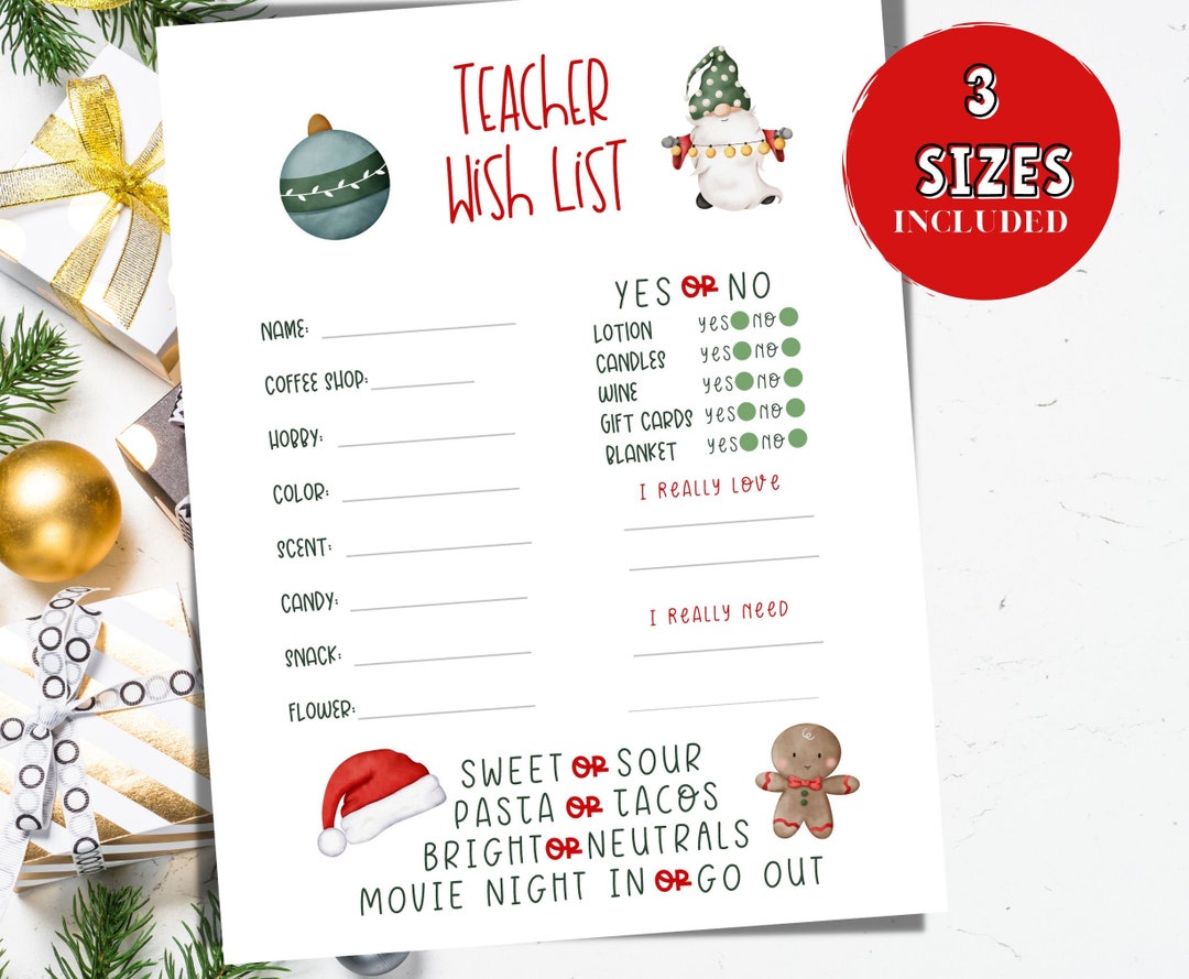 Teacher Christmas Wish List Secret - Il 1080xN.4408840467 M3g1 