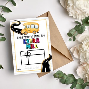 Chauffeur de bus Merci Porte-carte-cadeau 5x7" Carte rectangulaire