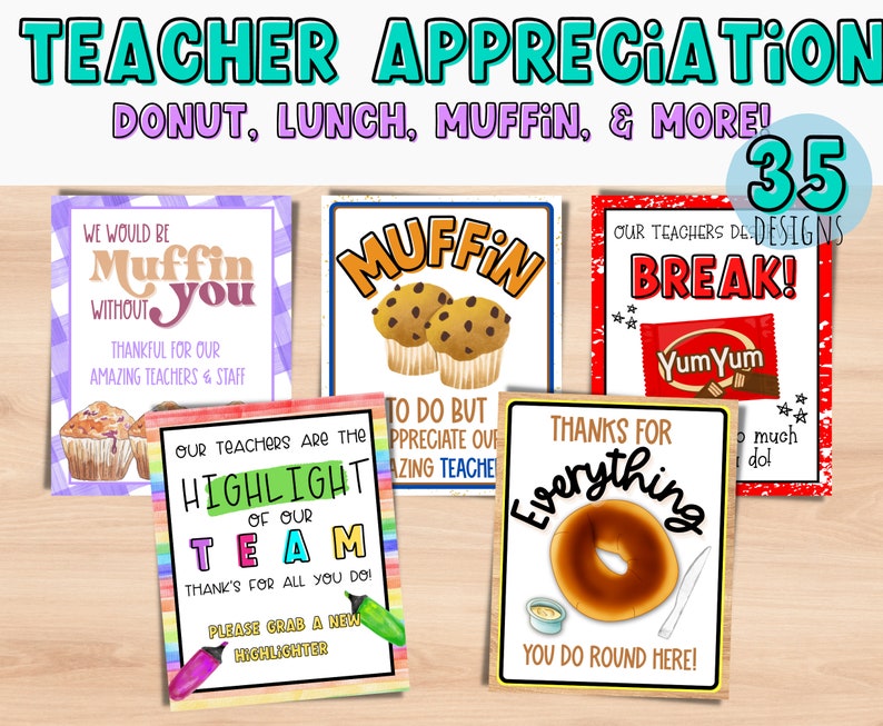 Teacher & Staff Appreciation Signs 35 Designs. 8x10. Etsy