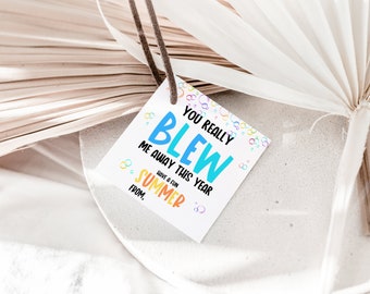 End of year Personalized Summer Bubble Tag 2.5"for class