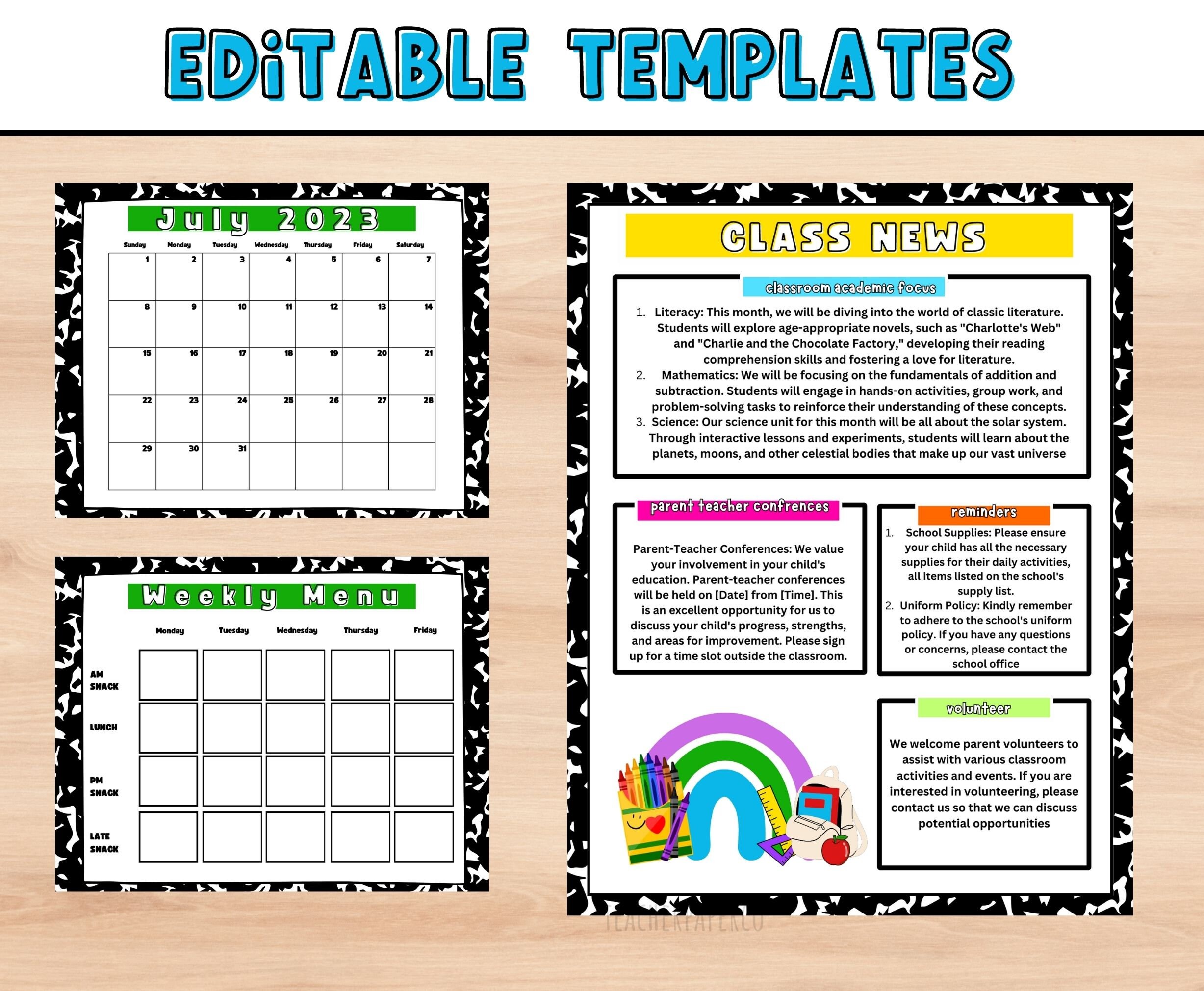 Parent Board Bundle With Templates. Preschool Daily Schedule. - Etsy