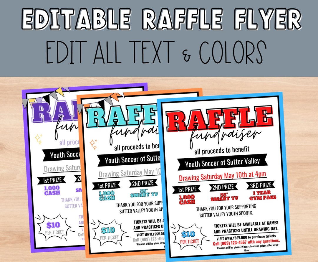 Raffle Flyer Editable Template. Fundraiser Flyer for Church, Sports, School, and Community Events. - Etsy raffle-flyer-editable-template-fundraiser-flyer-for-church-sports-school-and-community-events-etsy