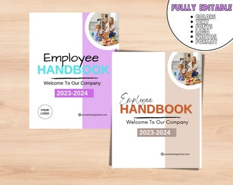 Manual de empleado de guardería imprimible / Formulario para plantilla de guardería - Manual de empleado editable - Descarga instantánea