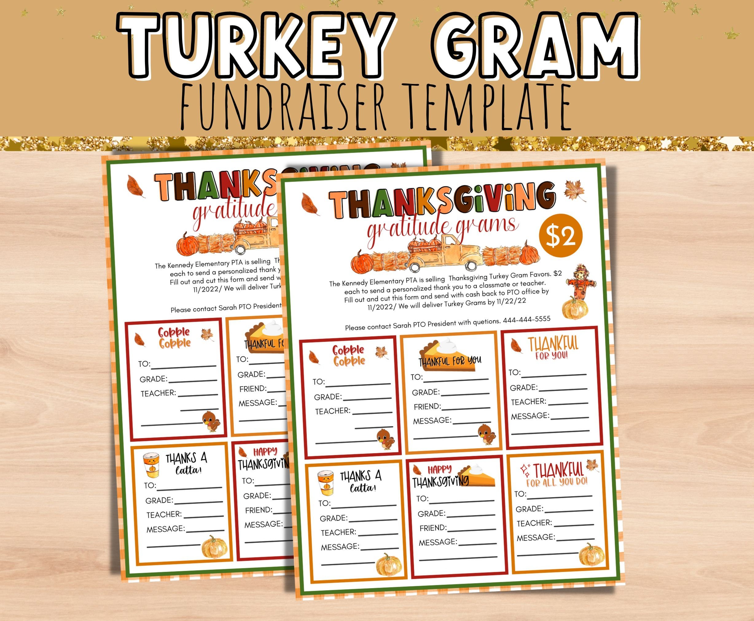 Fall Candy Gram Flyer. Turkey Gram Fundraising Flyer for PTA PTO ...