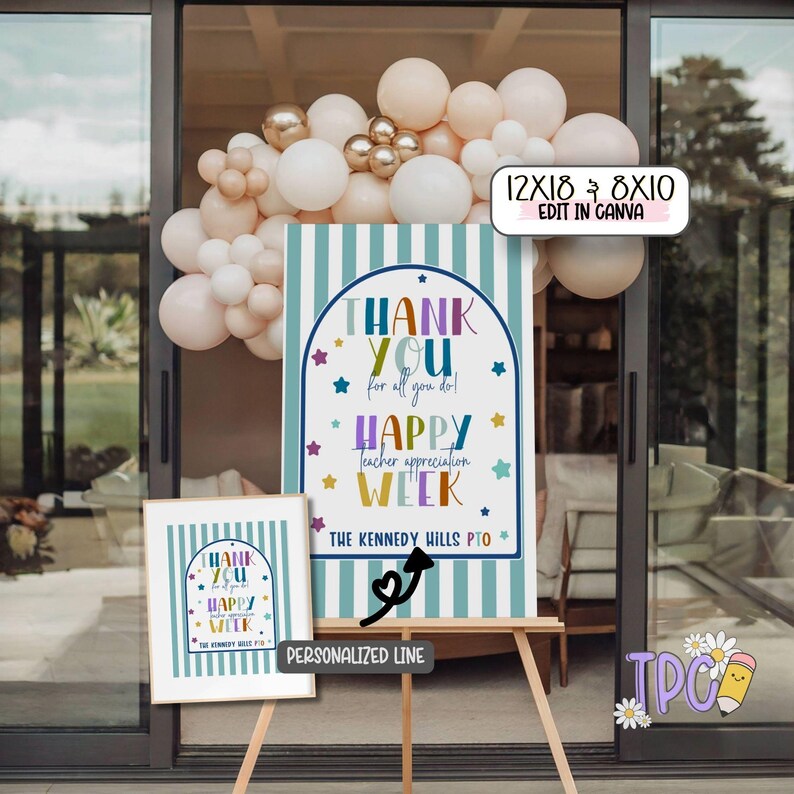 Printable Teacher Appreciation Week Poster Canva Template | Staff ...