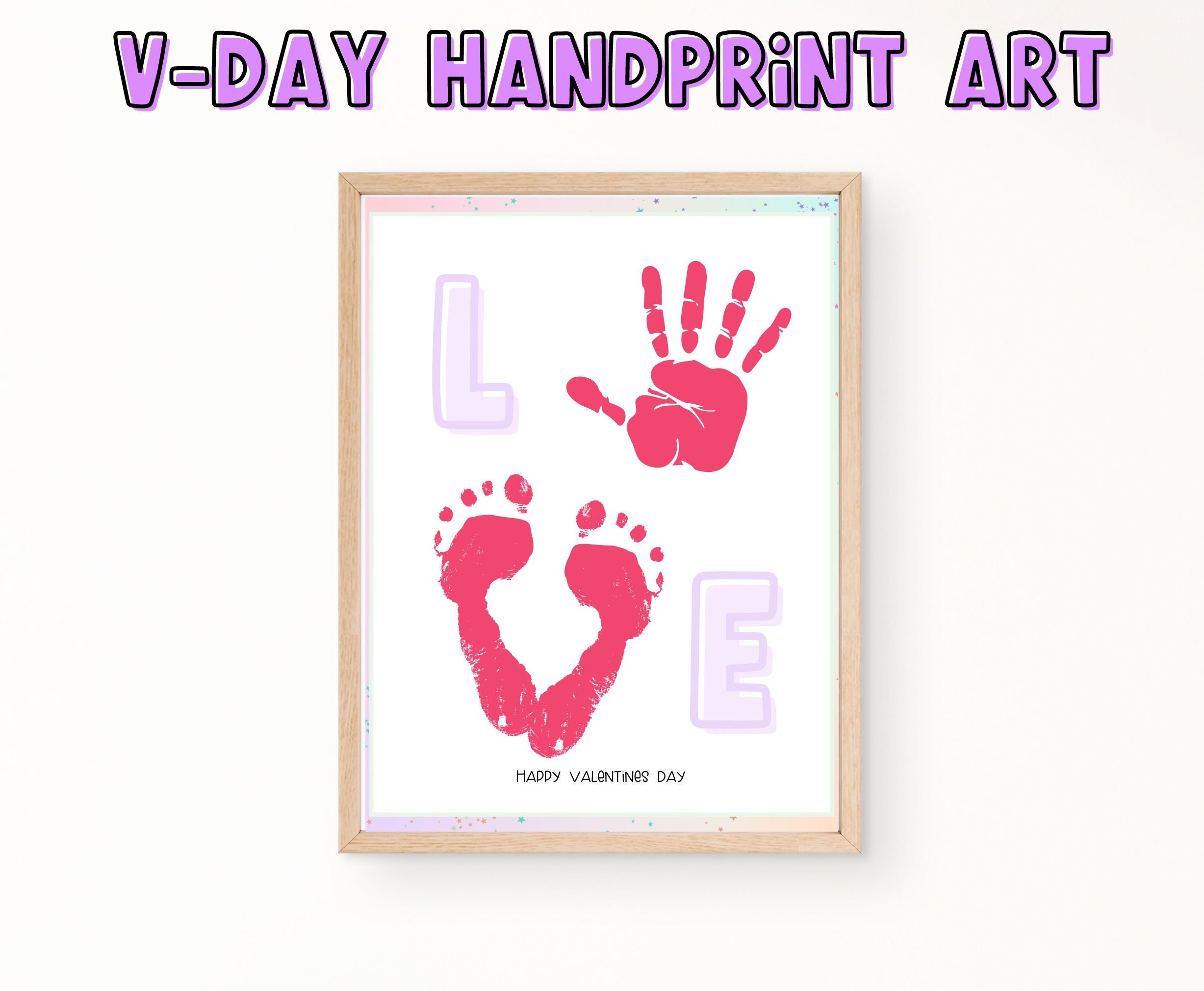 Valentine Handprint Keepsake Template. Footprint Art. V-DAY ...