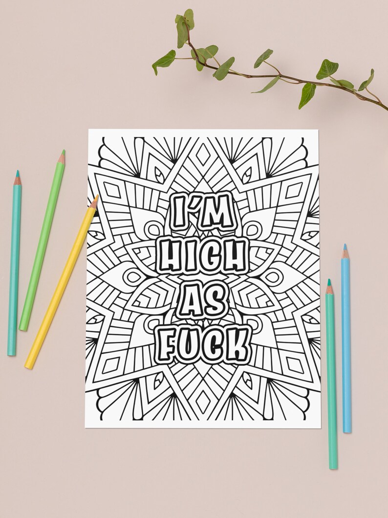 Stoner Coloring Page Erotic Coloring Page Adult Coloring - Etsy