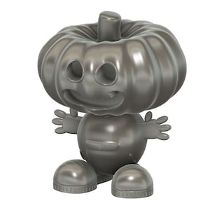 Modello 3D Caricatura di un Personaggio Sorridente Zucca Halloween per la Stampa 3D