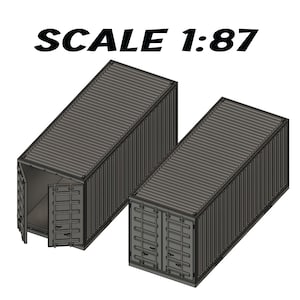 3D model Container transport cargo Trains Model railway for plastic diorama H0 scale 1:87 for 3D printing