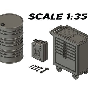 3D model Barrel tool tank Diorama 1:35 scale for 3D printing
