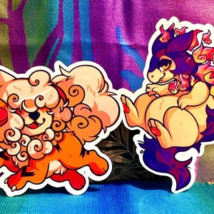 Hisuian Growlithe & Typlosion Glossy/Holographic Stickers
