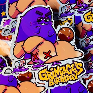 Grimace&#39;s Birthday Shake Sticker