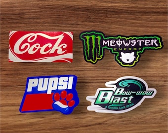 Furry Soda Pun Stickers