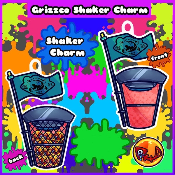 Splatoon 3 Grizzco Salmon Egg Basket Shaker Charm