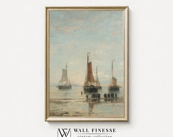 Dipinti di barche a vela / Stampe di paesaggi marini d'epoca / Dipinti a olio marini / Collezione nautica / Stampa digitale