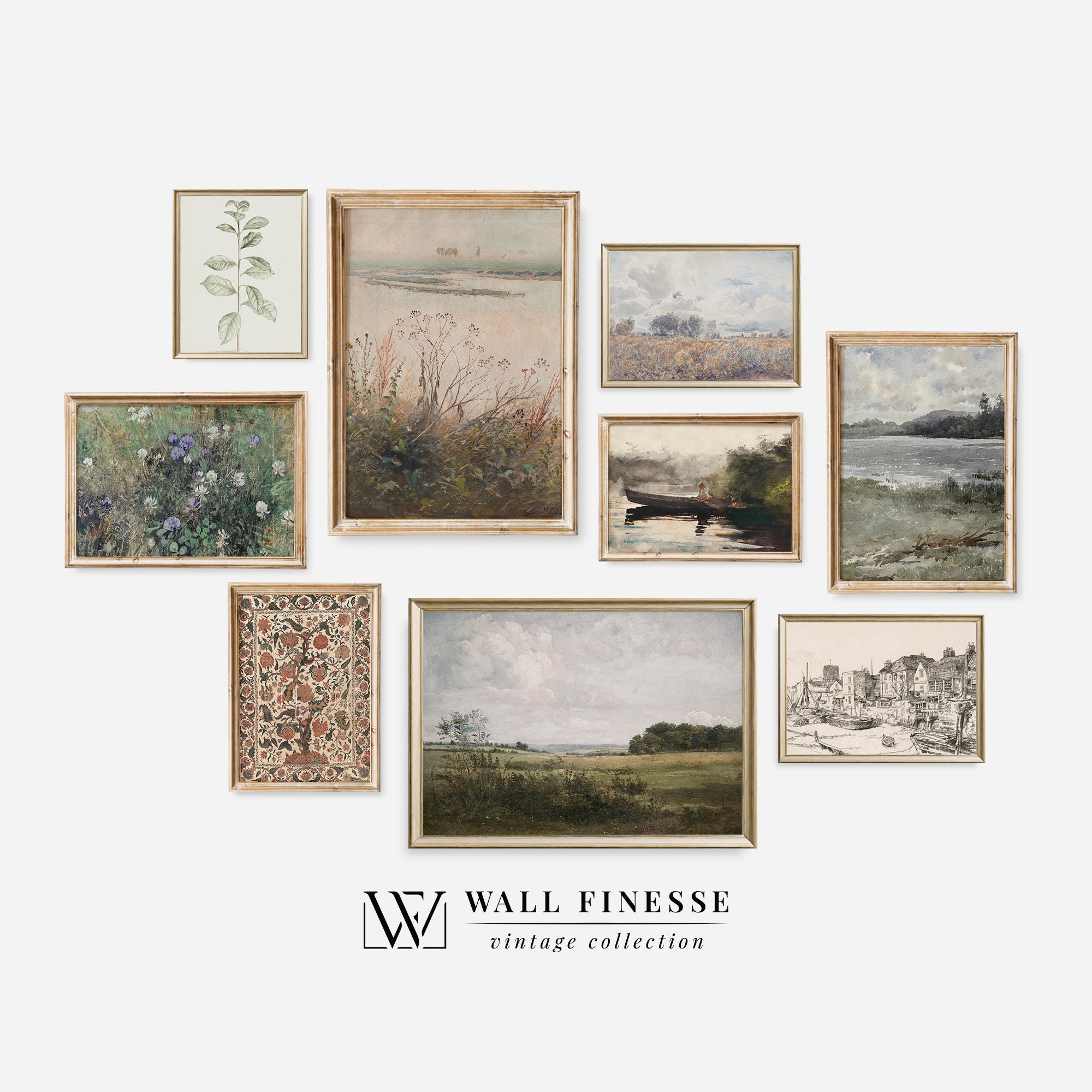 Printable Vintage Gallery Wall Art SET | Antique Prints Warm Aesthetic ...