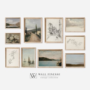 Vintage Europäische Galerie Wand Kunst |  10er Set | Vintage Dekoration | Esszimmer | Druckbare Kunst | Digitaler Download