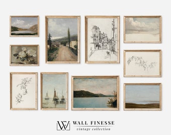 Vintage European Gallery Wall Print |  Set of 10 | Vintage Home Decor | Dining Room | Printable Art | Digital Download