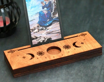 Moon phase oracle or tarot card holder stand