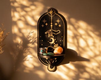 Celestial Small Altar Shelf Wall Hanging Wiccan Decor