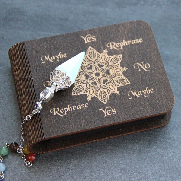 Divination gift box with 7 chakra chain Pendulum and Pendulum board box. Best friend birthday gift