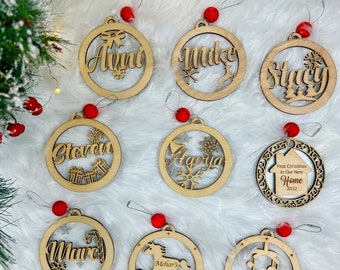 Personalised Name Christmas Ornaments, Personalised Christmas Ornaments 2022, Reindeer Ornament, Custom Name , Candy cane ornament