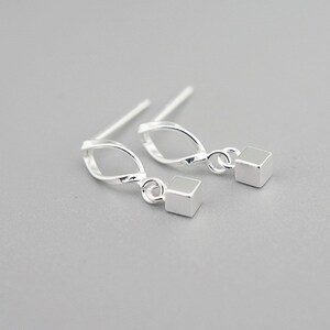 Simple Love Heart Drop Earrings - Dainty Sterling Silver Plated Dangling Jewelry