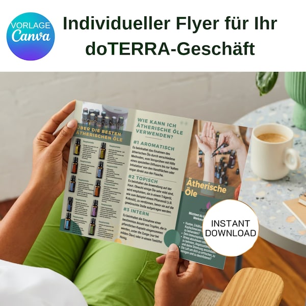 Doterra Flyer Vorlage voor Neukunden | Ätherische Öle Flyer als PDF Vorlage | doTerra-marketing