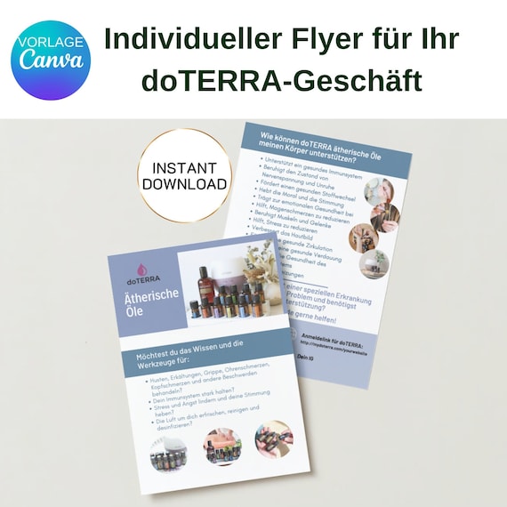 A5 Canva Flyer Design | Doterra Flyer Vorlage für Neukunden | Ätherische Öle Flyer