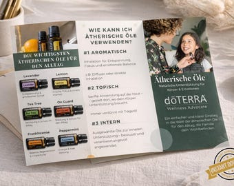 doTERRA Flyer Vorlage | Ätherische Öle einfach erklären | Editierbarer Canva Flyer | Für Workshops & Neukunden